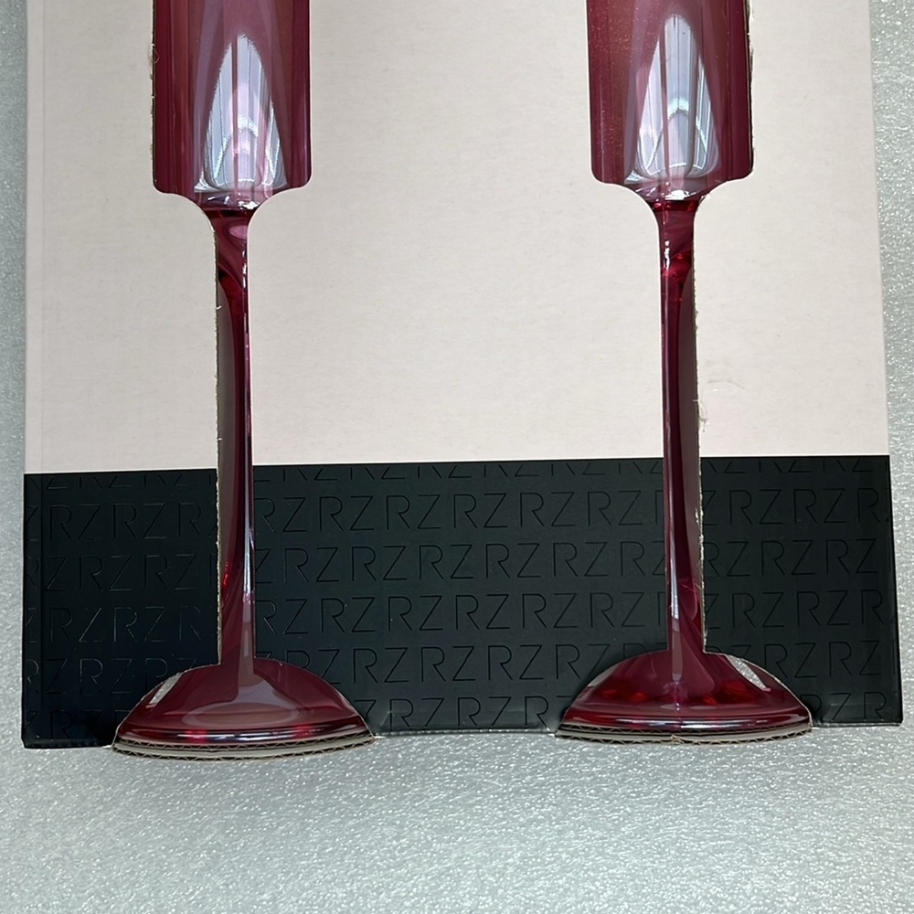 🆕🥂 Rachel Zoe Pink Tinted Champagne Glasses 5.7 Oz each Set of 2 - Picture 4 of 7